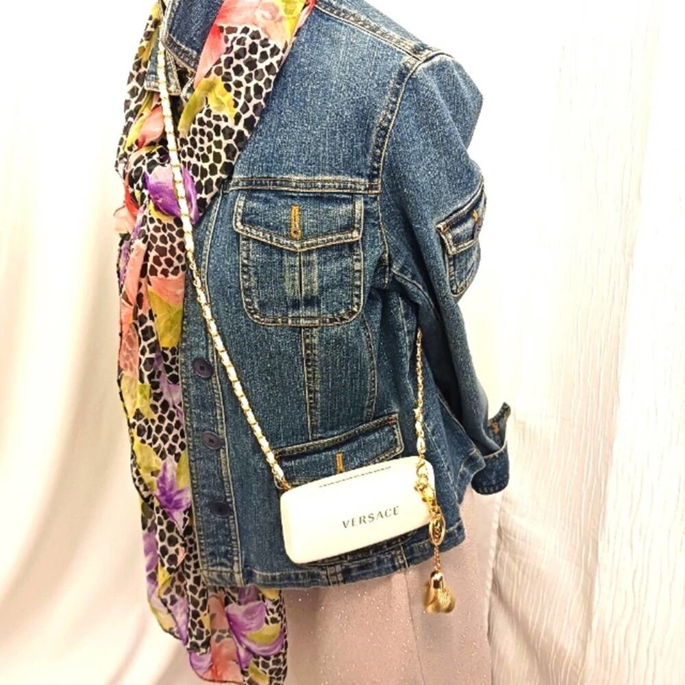 Versace Crossbody SUNGLASS Mini‎ BAG Shoulder Clutch w Gold Chain & Charm added